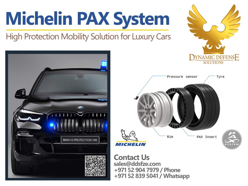 Armored BMW X5 Security VR6 2023 Michelin PAX Tyres, PAX Insert Runfalt, Alloy Rims, Gel Kit Avaialble for Sale in Dubai, Authorize Michelin PAX System Sellers.