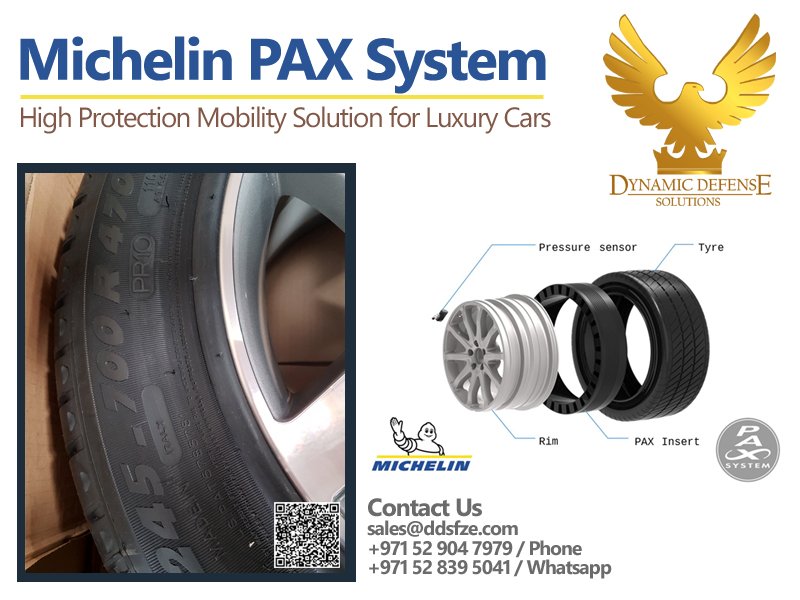 Michelin 245 700 R470 AC Tyres DOT23 for W221 W222 W223 with Ring Runflat, Alloy Rim, Gel Kit for Armored Mercedes Benz Guard, Maybach, BMW & Audi Security Cars.