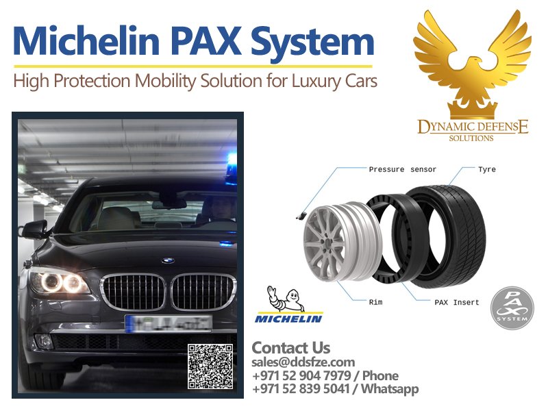 Armored BMW E67 Security New 2023 Michelin PAX Tyres, PAX Insert Runfalts, Alloy Wheels, Gel Kit Avaialble for Sale in Dubai, Authorize Michelin PAX sppliers.