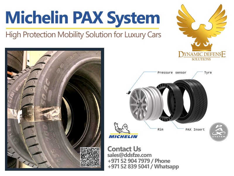 Michelin 235 700 R450 AC Tyres DOT23 for W221 W222 W223 with Ring Runflat, Alloy Rim, Gel Kit for Armored Mercedes Benz Guard, Maybach, BMW & Audi Security Cars.