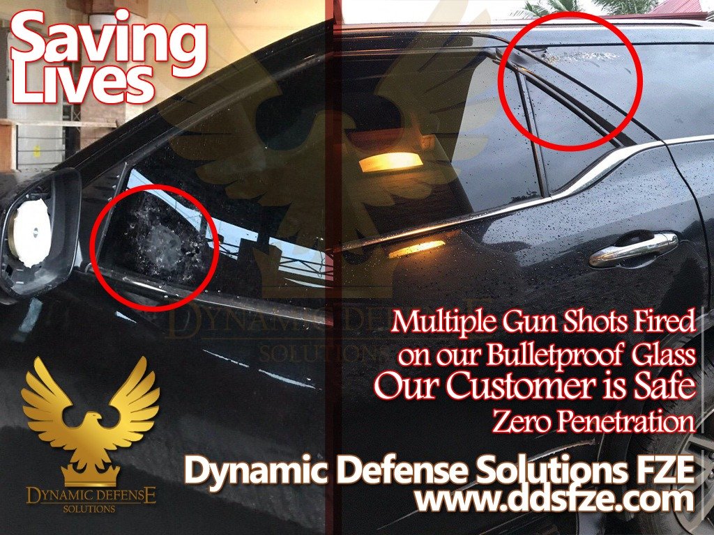 Customer safe inside the armored vehicle